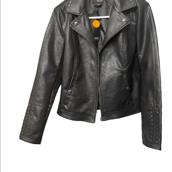 New Ana a new aprobach black leather jacket size small - Picture 5 of 15